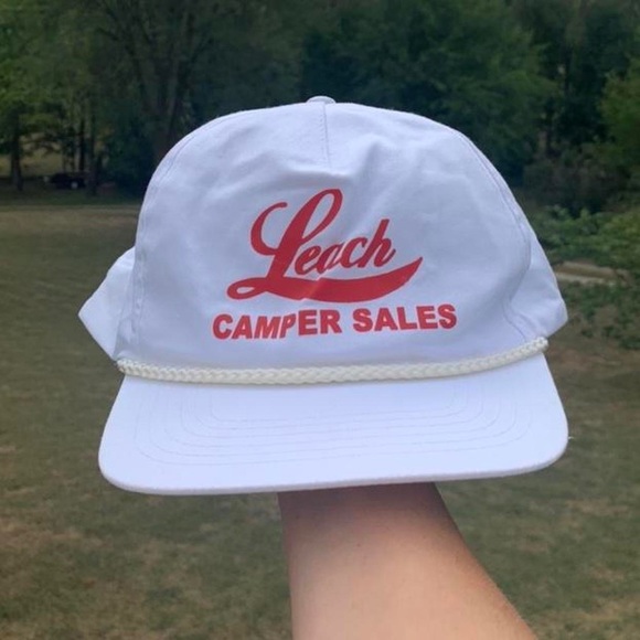 Vintage Other - 80s Vintage Leach Campers Gorpcore Rope Hat - White / Red